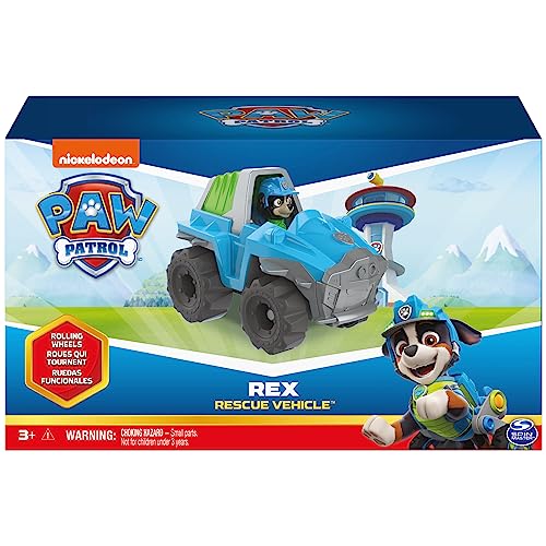 PAW Patrol Rex’s Dinosaur Rescue Vehicle with Action Figure – Ages 3+