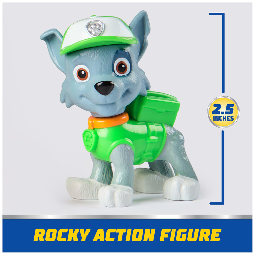 PAW Patrol Rocky's Recycle Truck Toy Vehicle with Collectible Action Figure - Eco-Friendly Kids Toy for Ages 3+