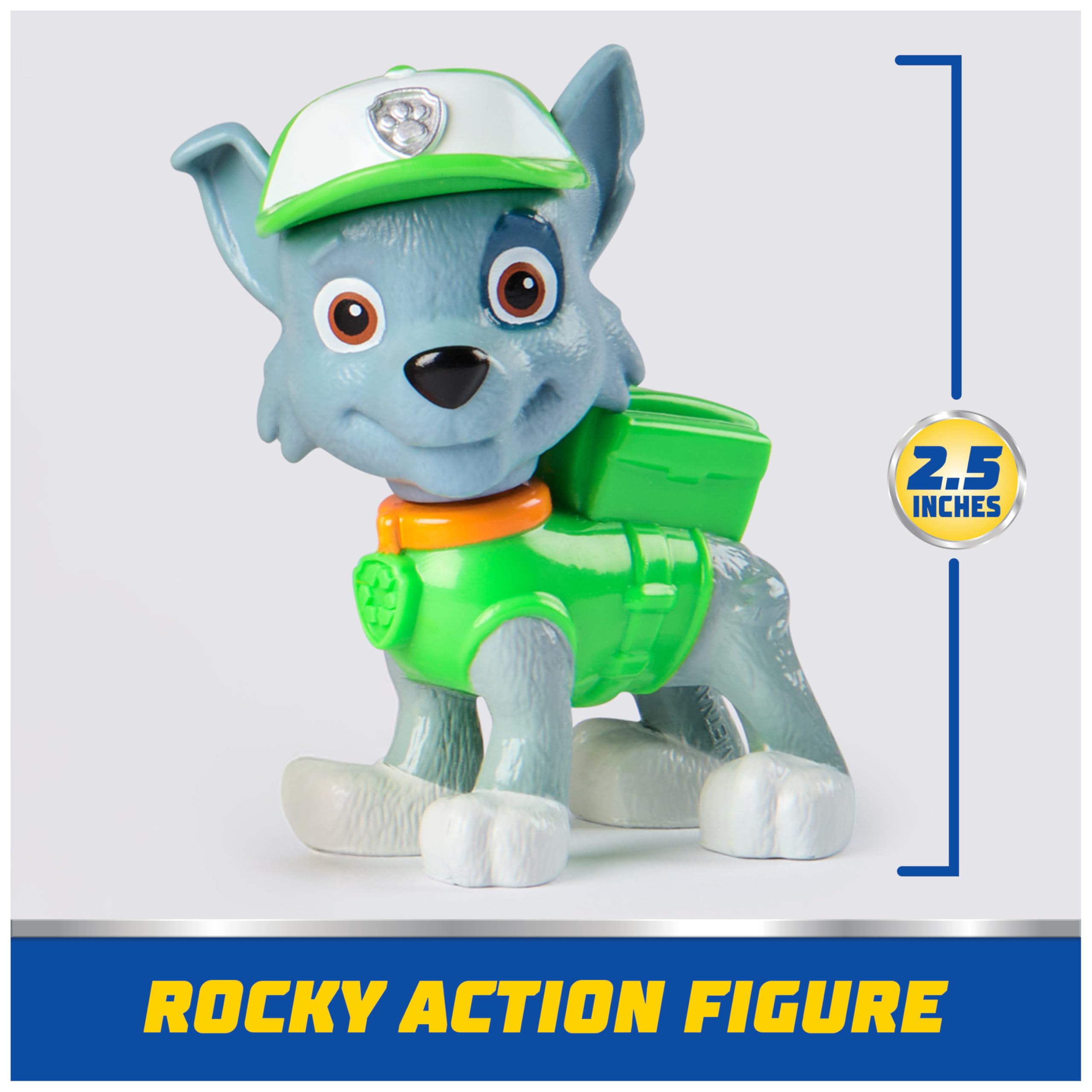 PAW Patrol Rocky's Recycle Truck Toy Vehicle with Collectible Action Figure - Eco-Friendly Kids Toy for Ages 3+