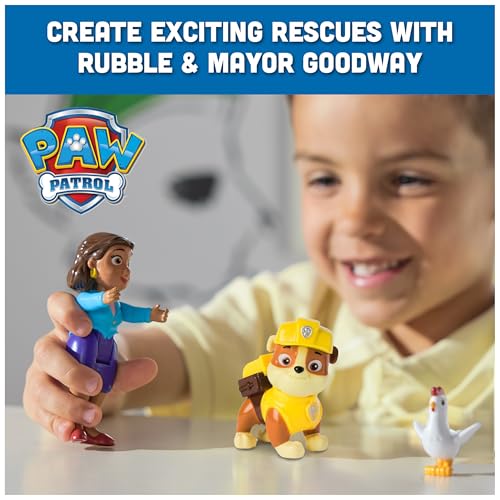 PAW Patrol Rubble, Mayor Goodway & Chickaletta 3-Pack – Official Toy Figures for Kids Ages 3+