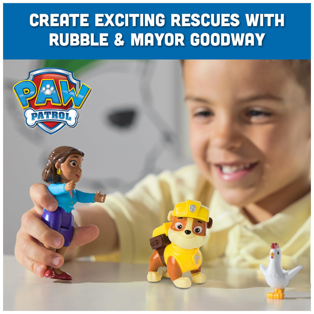PAW Patrol Rubble, Mayor Goodway & Chickaletta 3-Pack – Official Toy Figures for Kids Ages 3+