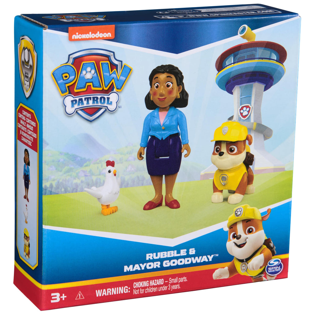 PAW Patrol Rubble, Mayor Goodway & Chickaletta 3-Pack – Official Toy Figures for Kids Ages 3+