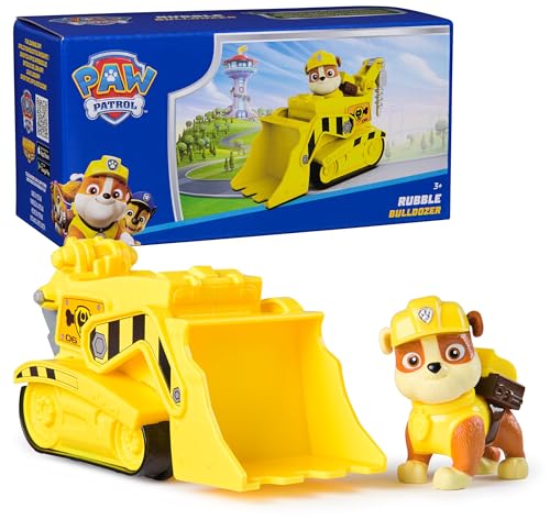 Paw Patrol Rubble's Bulldozer Toy Truck – Collectible Figure, Recycled Plastic, Ages 3+