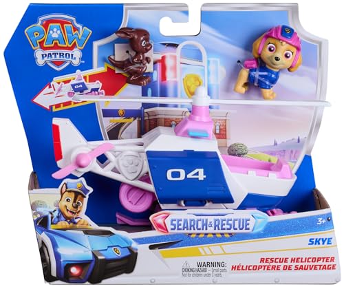 Paw Patrol Skye's Search & Rescue Helicopter with Pull-Back Motor, 15 cm, Includes Kangaroo Figure