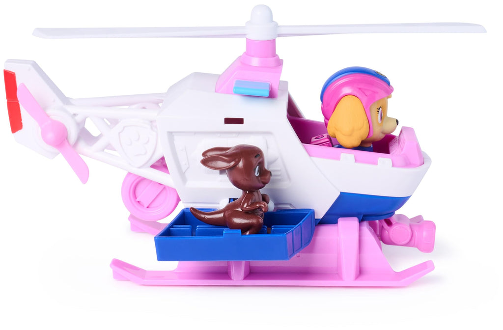 Paw Patrol Skye's Search & Rescue Helicopter with Pull-Back Motor, 15 cm, Includes Kangaroo Figure