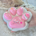 Pawfect Tail Big Taba Squishy Cat Paw – 5 Inch Large Pink & White Slow-Rising Stress Relief Toy
