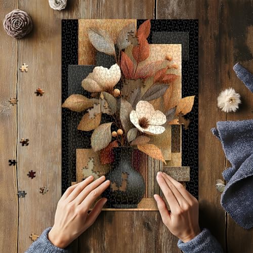 Pazzocenter 1000-Piece Flower Puzzle: Vase Floral Jigsaw for Adults – Beautiful Wall Decor