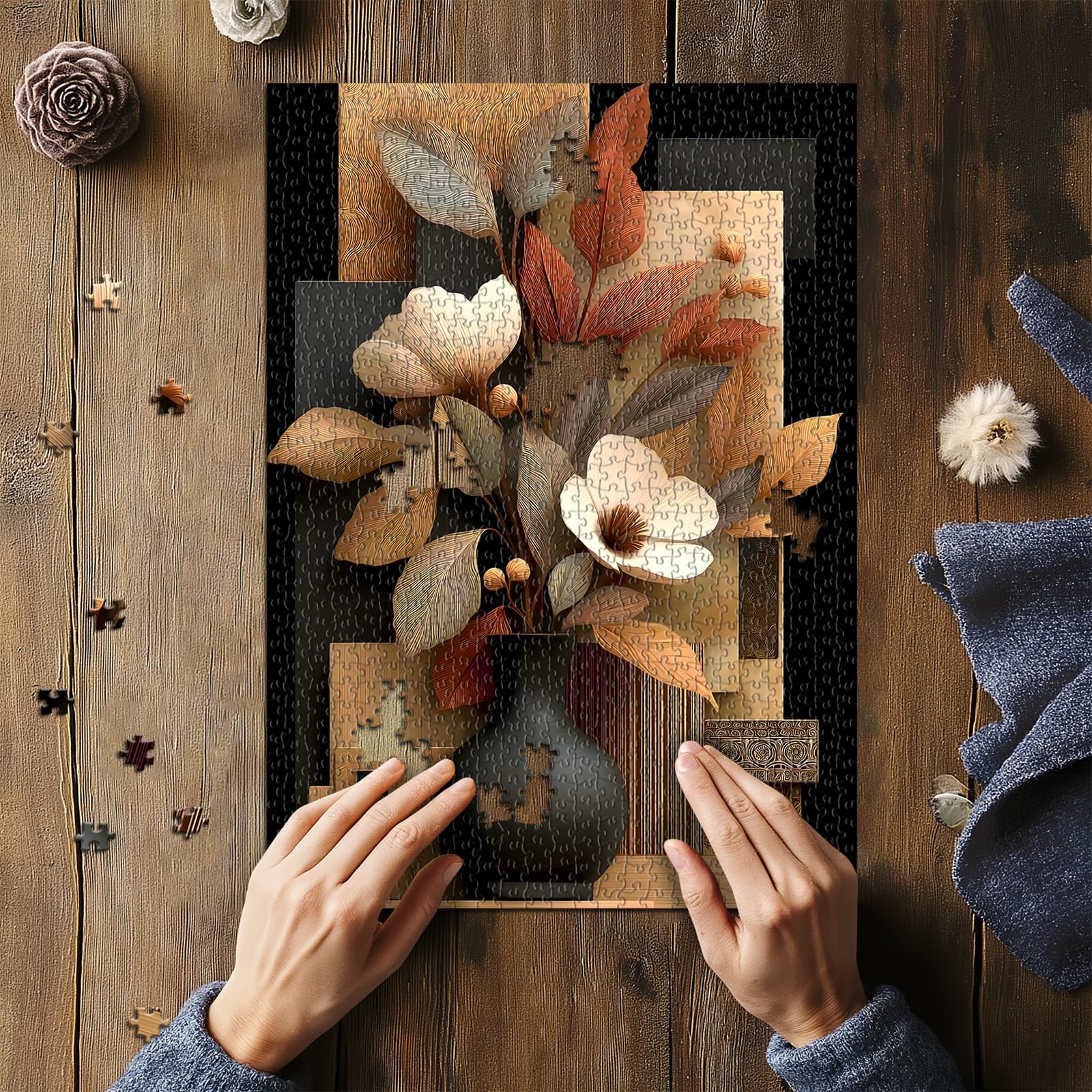 Pazzocenter 1000-Piece Flower Puzzle: Vase Floral Jigsaw for Adults – Beautiful Wall Decor