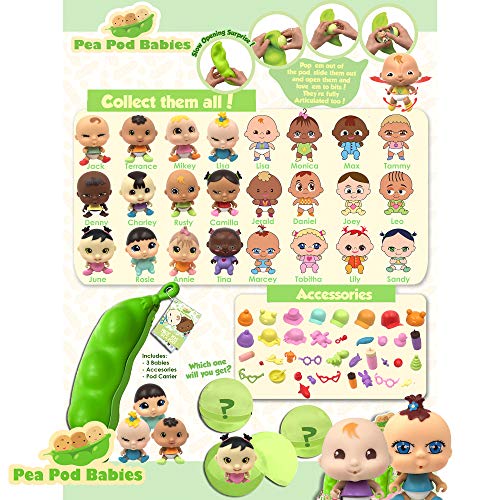 Pea Pod Babies 4-Pack – Collectible Mystery Baby Dolls with Clothing, Accessories, and Water Surprise