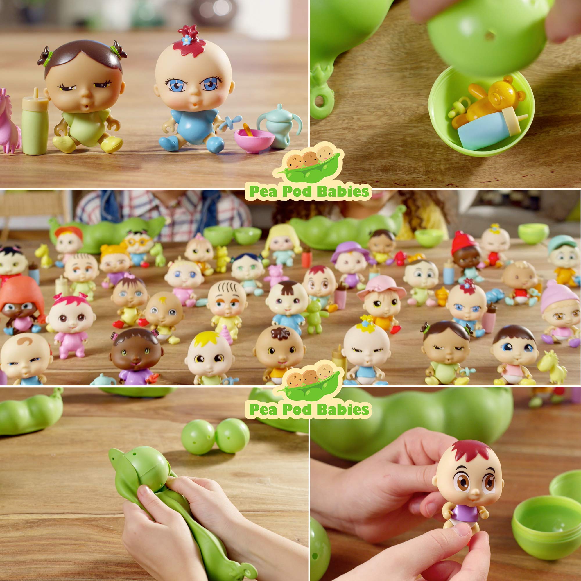 Pea Pod Babies 4-Pack – Collectible Mystery Baby Dolls with Clothing, Accessories, and Water Surprise