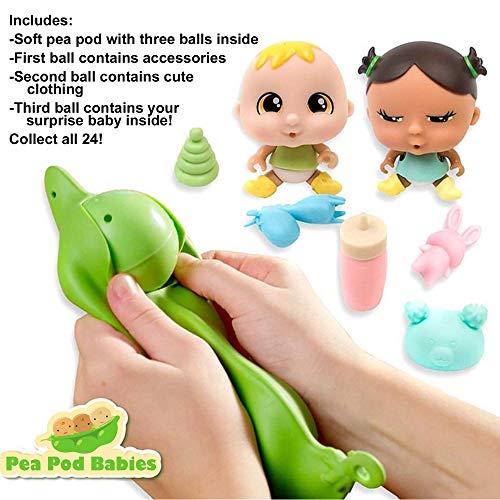 Pea Pod Babies 4-Pack – Collectible Mystery Baby Dolls with Clothing, Accessories, and Water Surprise