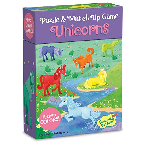 Peaceable Kingdom Unicorn Puzzle and Match Up Game – 3-in-1 Learning Fun for Toddlers