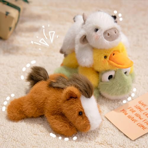 PEACH CAT Brown Horse Stuffed Animal 7.8 Inches – Slightly Weighted Small Plush Toy