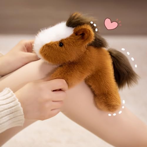 PEACH CAT Brown Horse Stuffed Animal 7.8 Inches – Slightly Weighted Small Plush Toy