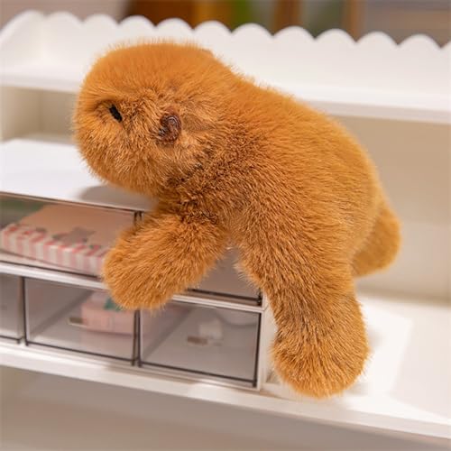 PEACH CAT Capybara Plush 7 Inch - Slightly Weighted Stuffed Animal Toy, Brown