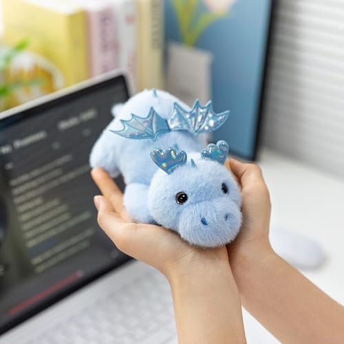 PEACH CAT Dragon Plush – 9 Inch Blue Weighted Stuffed Animal for Kids