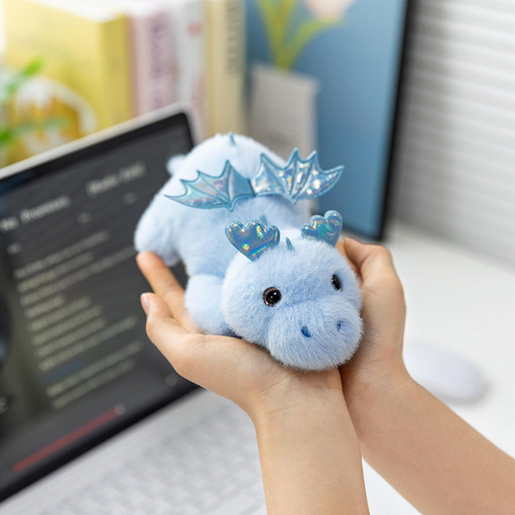 PEACH CAT Dragon Plush – 9 Inch Blue Weighted Stuffed Animal for Kids