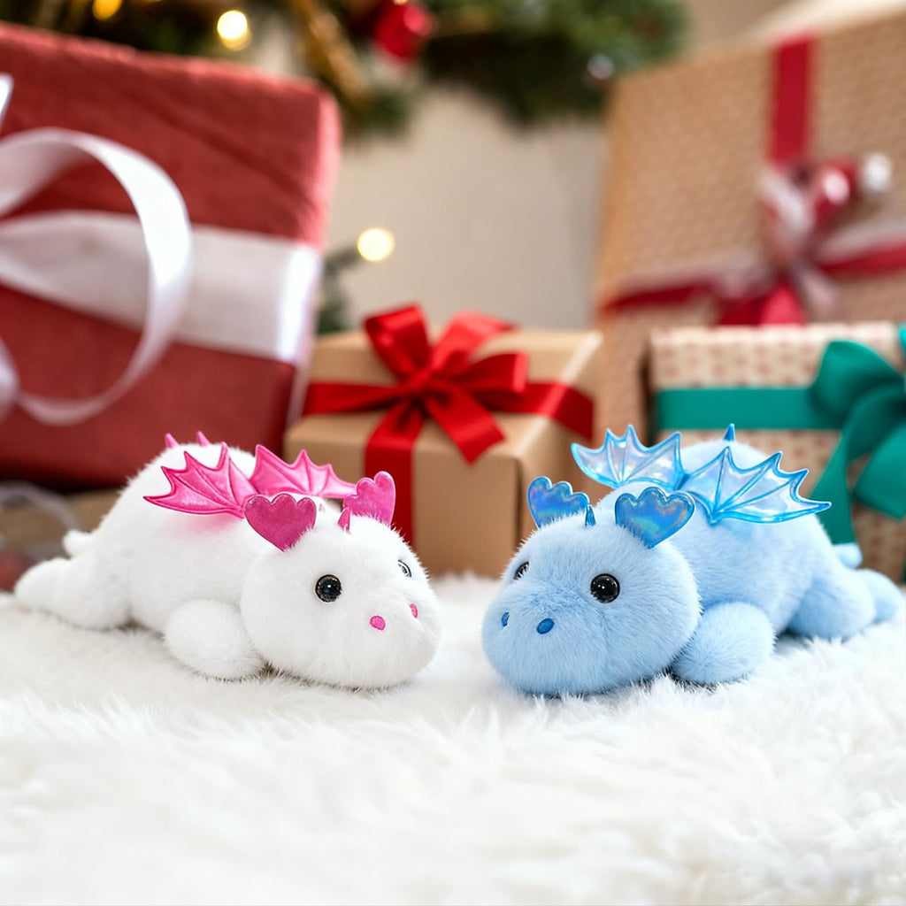 PEACH CAT Dragon Plush – 9 Inch Blue Weighted Stuffed Animal for Kids