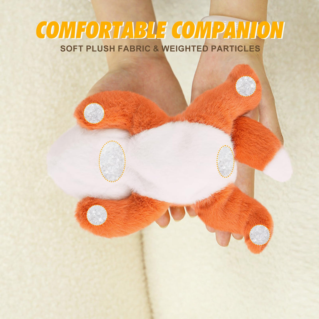 PEACH CAT Fox Plush - 7.8 Inch Weighted Stuffed Animal, Brick Red Cute Plush Toy Gift for Kids