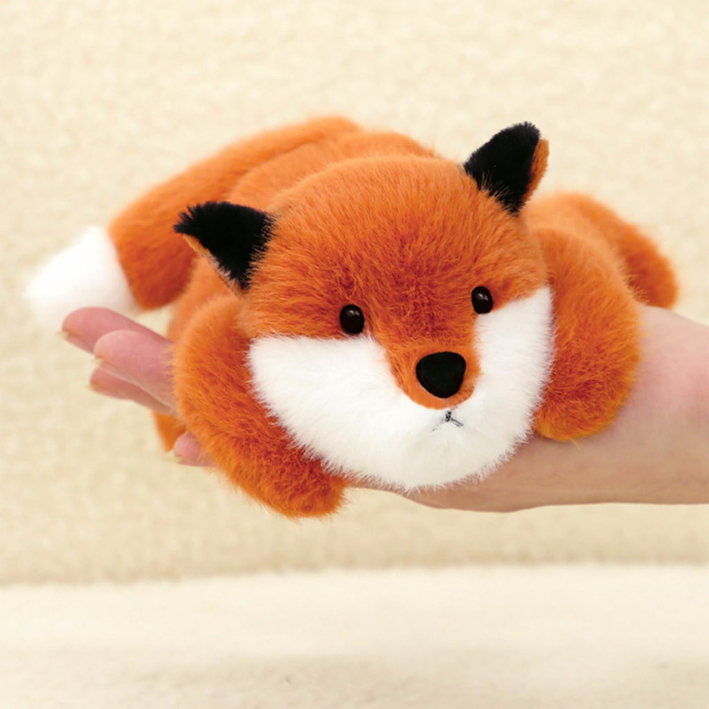 PEACH CAT Fox Plush - 7.8 Inch Weighted Stuffed Animal, Brick Red Cute Plush Toy Gift for Kids