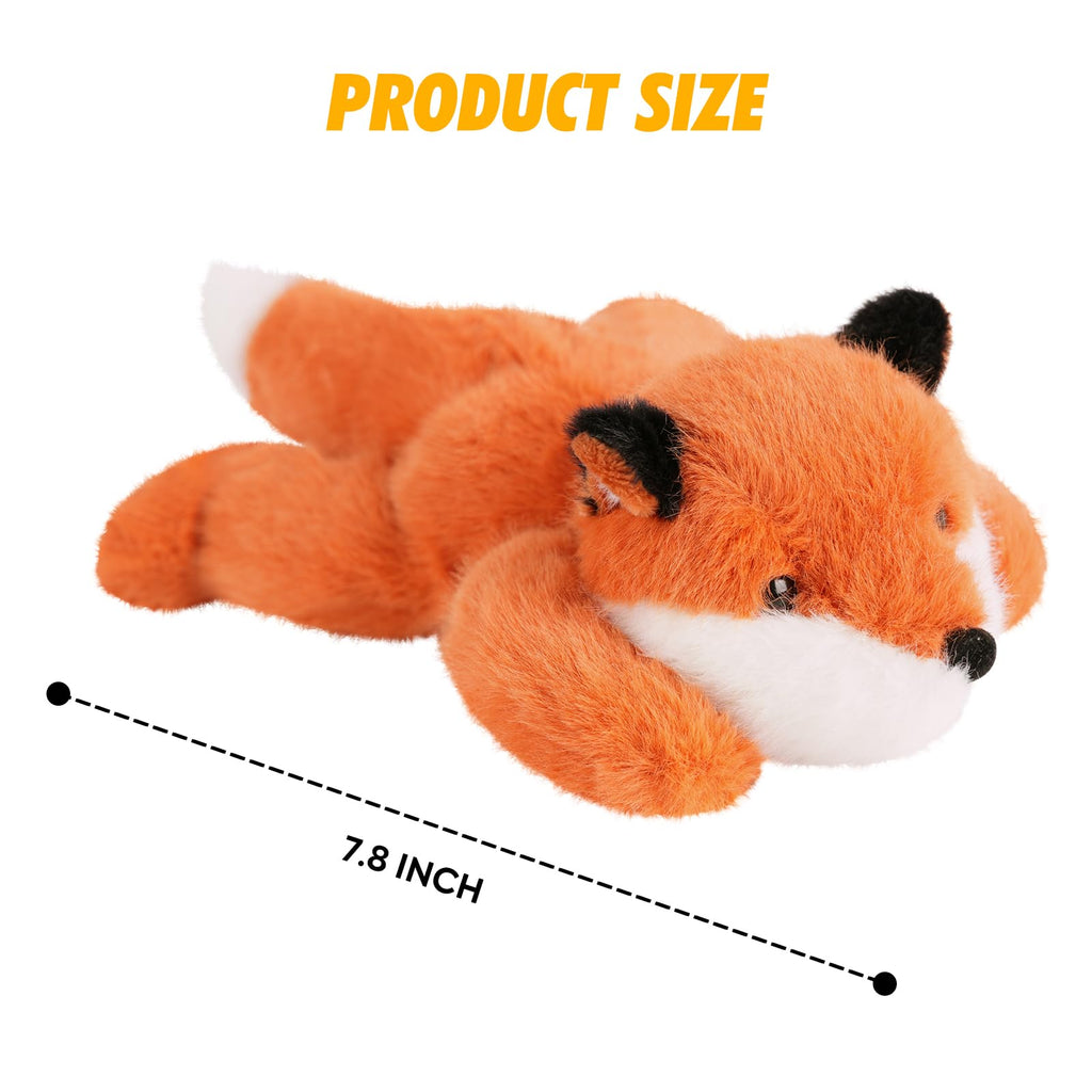 PEACH CAT Fox Plush - 7.8 Inch Weighted Stuffed Animal, Brick Red Cute Plush Toy Gift for Kids