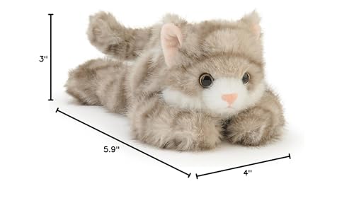 PEACH CAT Grey Cat Stuffed Animal – 5.9-Inch Weighted Plush Toy for Comfort and Decor