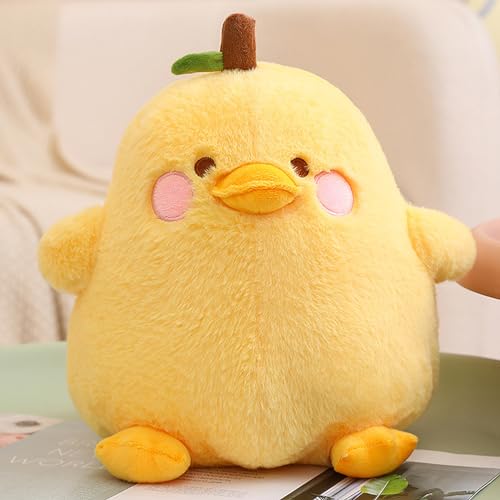 PEACH CAT Pear Duck Plush Pillow – 8" Cute Yellow Stuffed Animal Toy for Kids