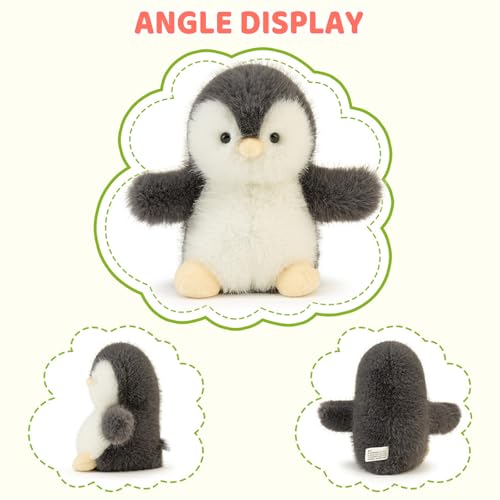 PEACH CAT Penguin Stuffed Animal – 5.9 Inch Weighted Plush Toy for Kids