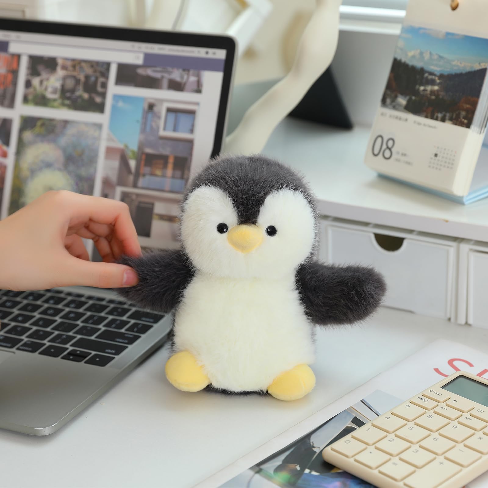 PEACH CAT Penguin Stuffed Animal – 5.9 Inch Weighted Plush Toy for Kids
