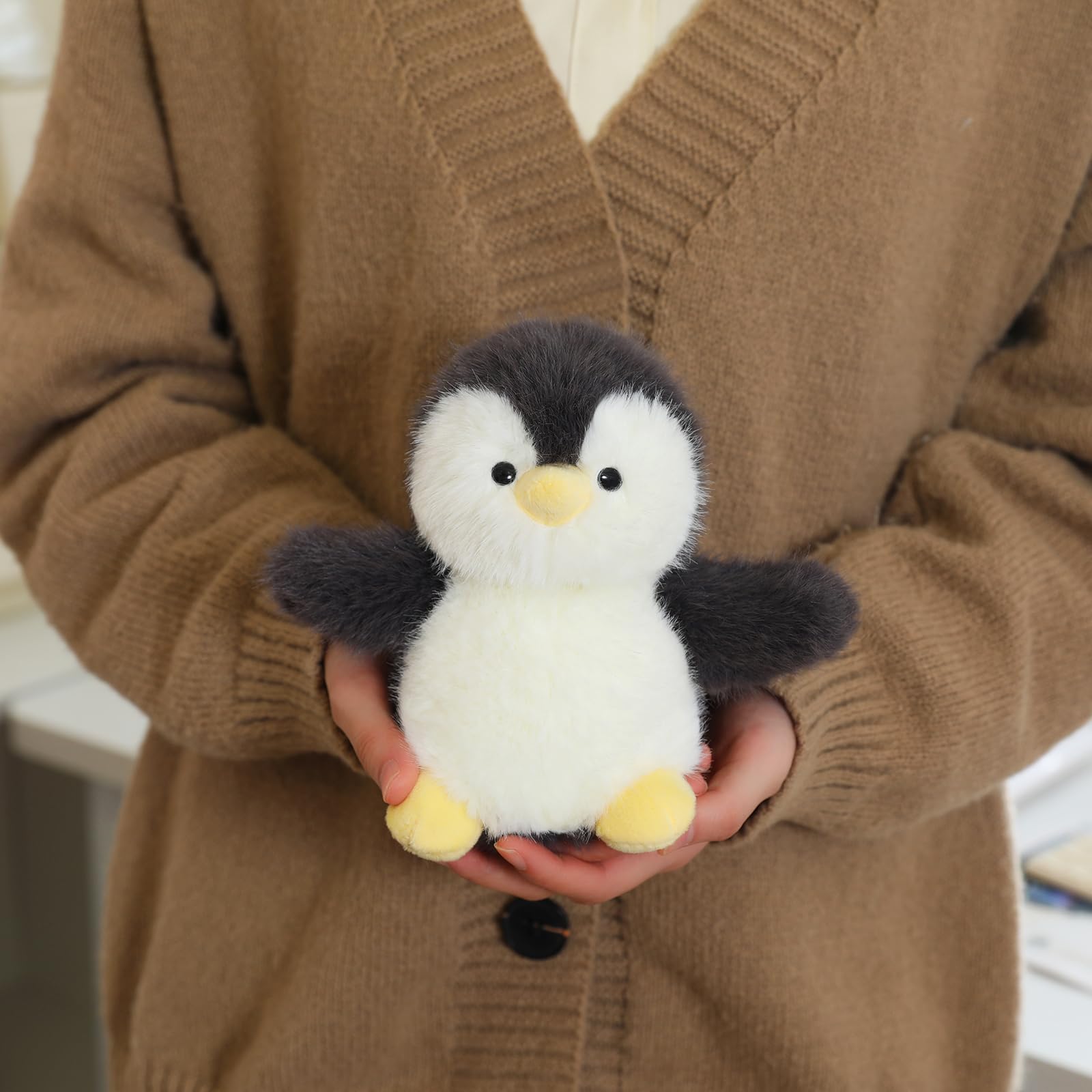 PEACH CAT Penguin Stuffed Animal – 5.9 Inch Weighted Plush Toy for Kids