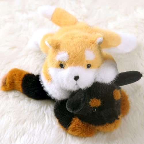 PEACH CAT Rottweiler Dog Plush – Small Black Puppy Stuffed Animal, 7.8 Inch Slightly Weighted Toy