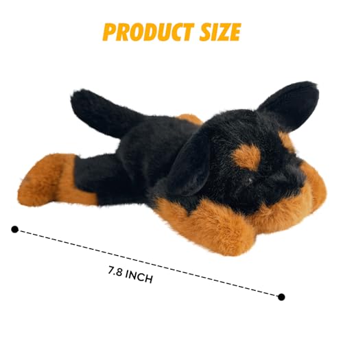 PEACH CAT Rottweiler Dog Plush – Small Black Puppy Stuffed Animal, 7.8 Inch Slightly Weighted Toy