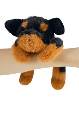 PEACH CAT Rottweiler Dog Plush – Small Black Puppy Stuffed Animal, 7.8 Inch Slightly Weighted Toy