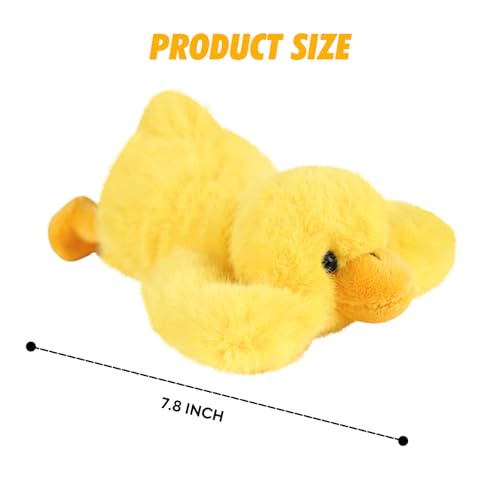 PEACH CAT Slightly Weighted Duck Plush Toy – 7.8 Inch Soft Stuffed Animal Pillow, Yellow