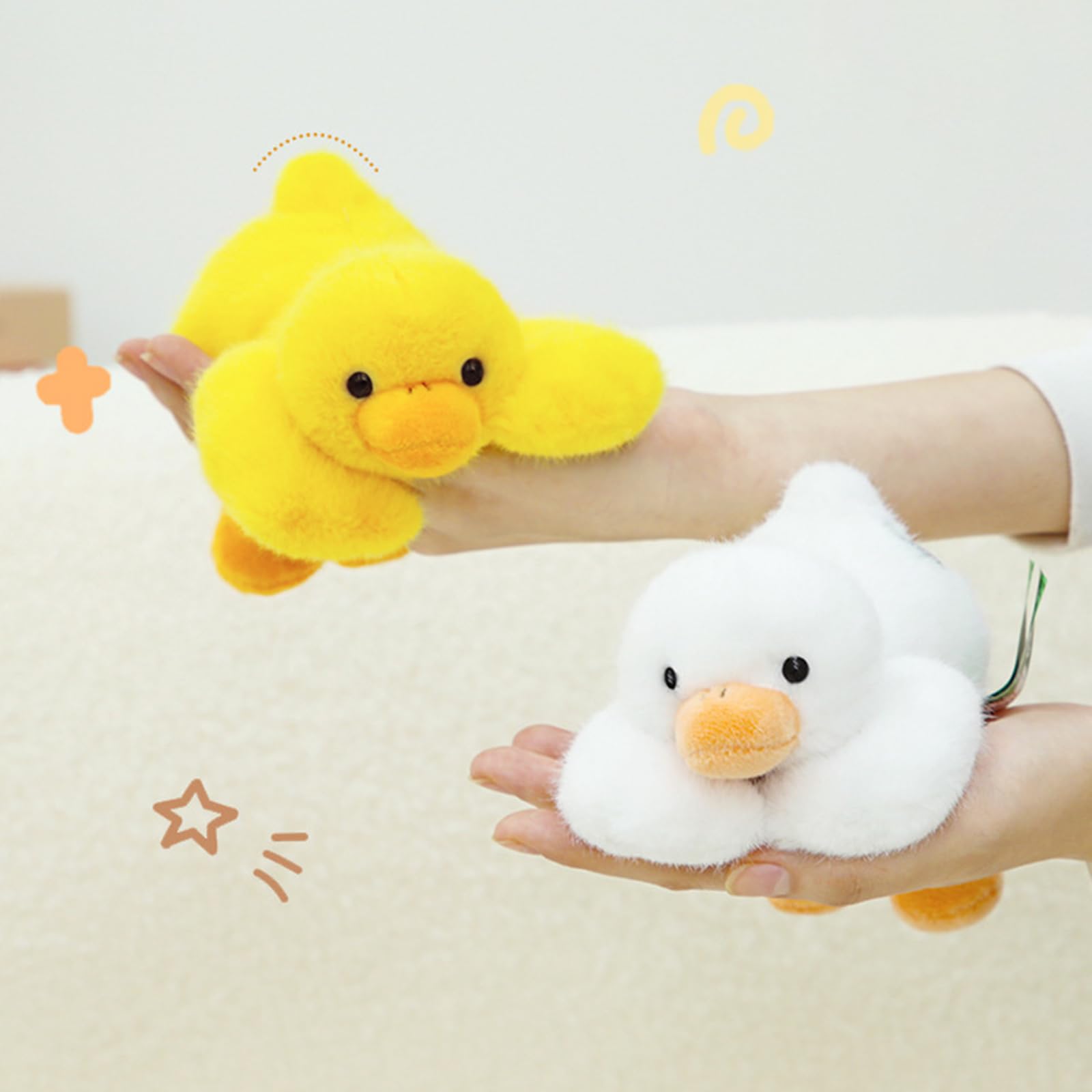 PEACH CAT Slightly Weighted Duck Plush Toy – 7.8 Inch Soft Stuffed Animal Pillow, Yellow