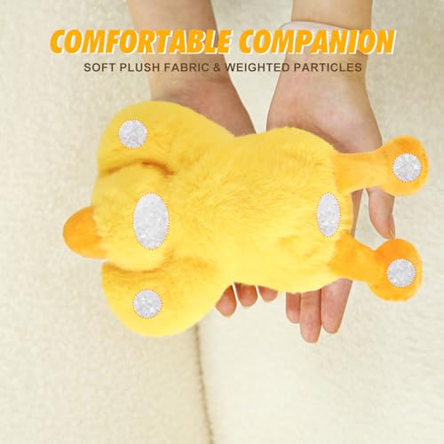PEACH CAT Slightly Weighted Duck Plush Toy – 7.8 Inch Soft Stuffed Animal Pillow, Yellow