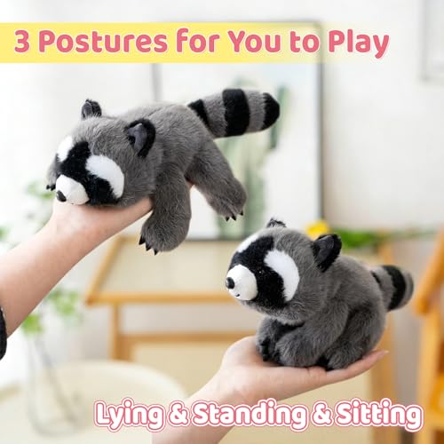 PEACH CAT Slightly Weighted Scented Raccoon Plush – 6.5 inch Cuddly Toy for Kids, Gift Box