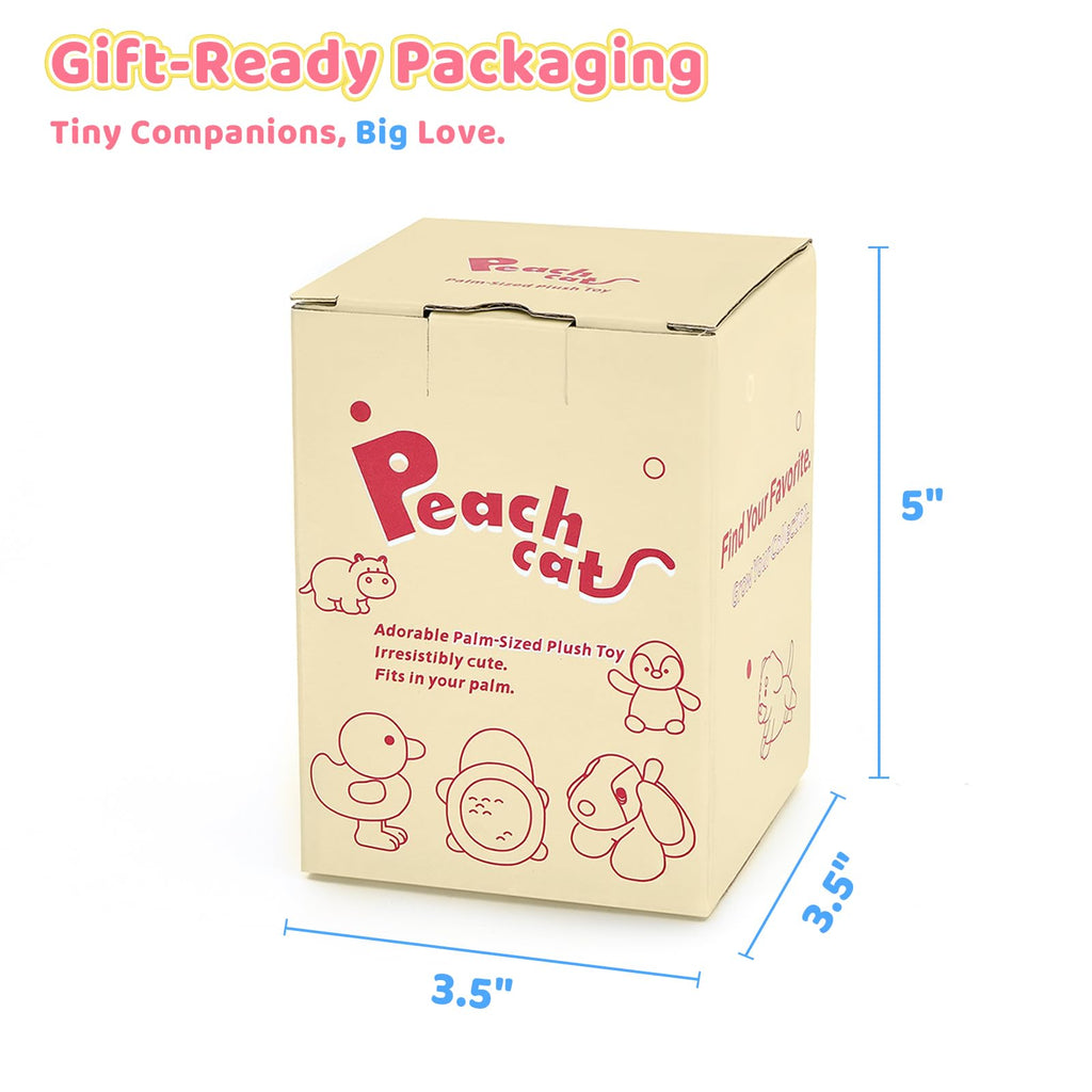 PEACH CAT Slightly Weighted Scented Raccoon Plush – 6.5 inch Cuddly Toy for Kids, Gift Box