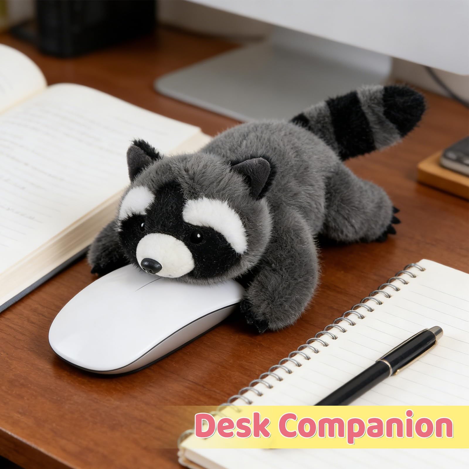 PEACH CAT Slightly Weighted Scented Raccoon Plush – 6.5 inch Cuddly Toy for Kids, Gift Box