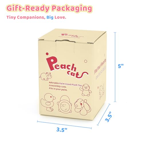PEACH CAT Slightly Weighted Scented Raccoon Plush – 6.5 inch Cuddly Toy for Kids, Gift Box
