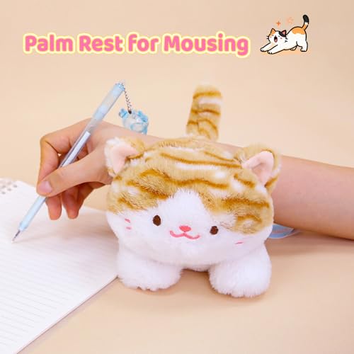 PEACH CAT Striped Cat Stuffed Animal - Small Weighted Kitten Plush Toy, Brown, 7 Inches