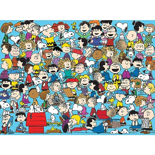 Peanuts Cast of Characters 1000-Piece Jigsaw Puzzle by RoseArt – 20" x 27" Finished Size with Bonus Poster
