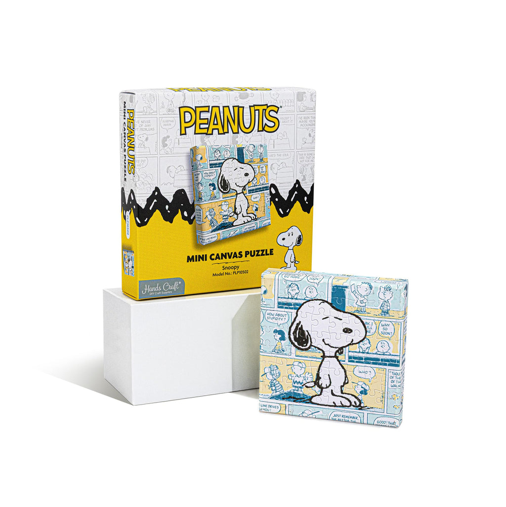 Peanuts Mini Canvas Jigsaw Puzzle by Hands Craft – 56 Pieces, Collectible Snoopy & Friends