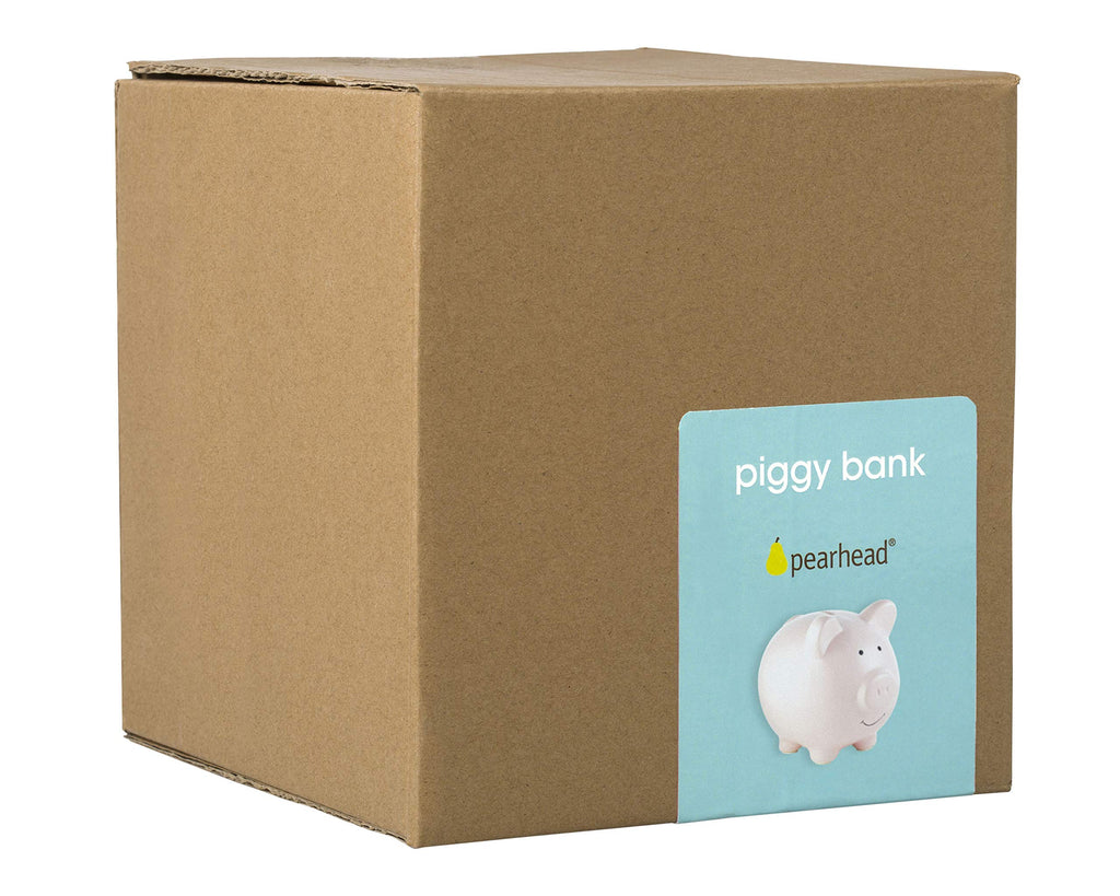 Pearhead Large Ceramic Piggy Bank - Light Pink Nursery Décor & Savings Keepsake for Kids