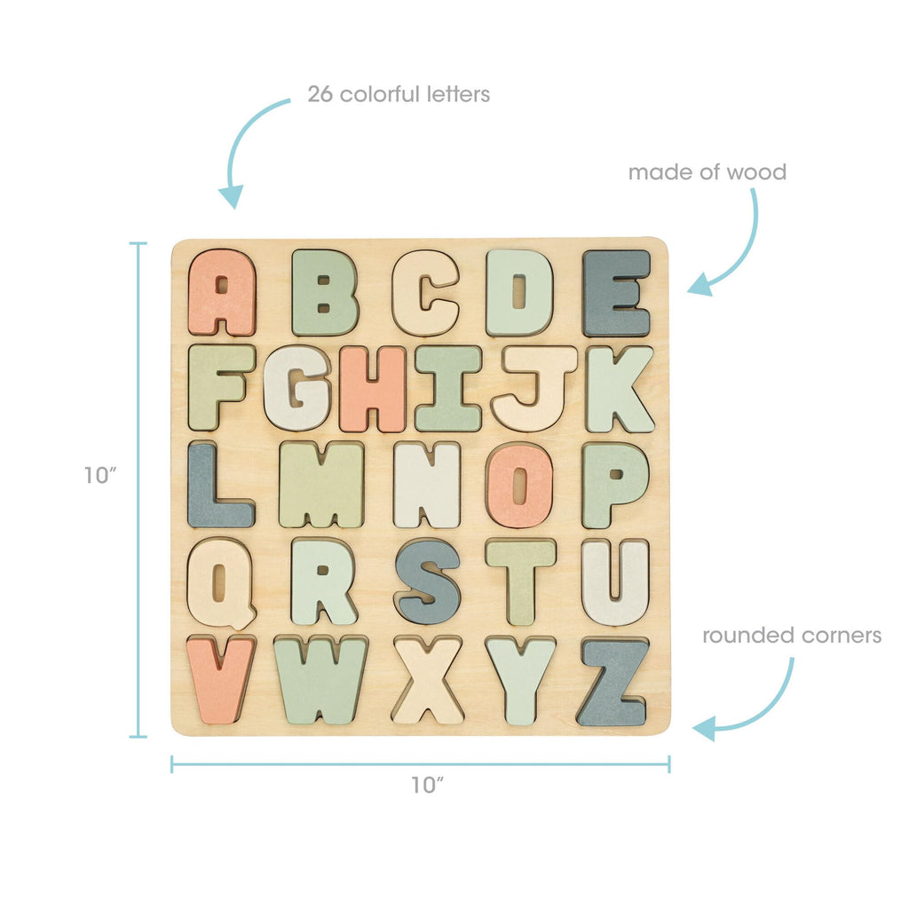 Pearhead Wooden Alphabet Puzzle – Educational ABC Learning Toy for Toddlers 1+