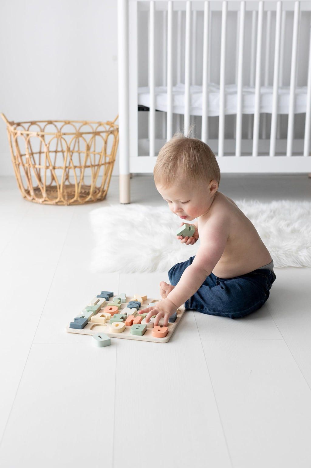 Pearhead Wooden Alphabet Puzzle – Educational ABC Learning Toy for Toddlers 1+