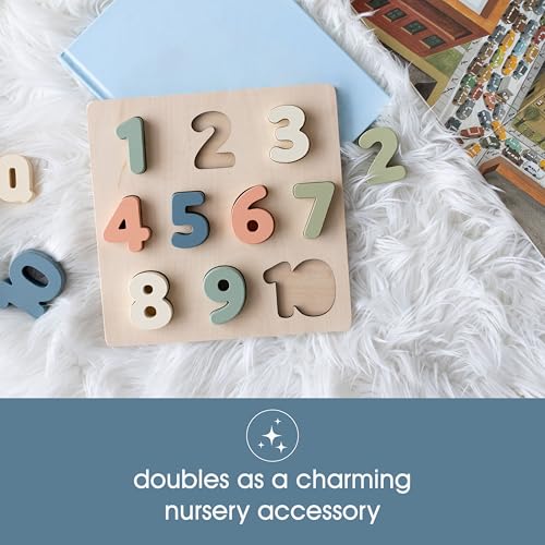 Pearhead Wooden Numbers Puzzle 1-10 Counting Toy for Toddlers, Montessori Educational Puzzle