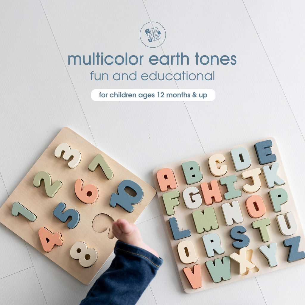 Pearhead Wooden Numbers Puzzle 1-10 Counting Toy for Toddlers, Montessori Educational Puzzle