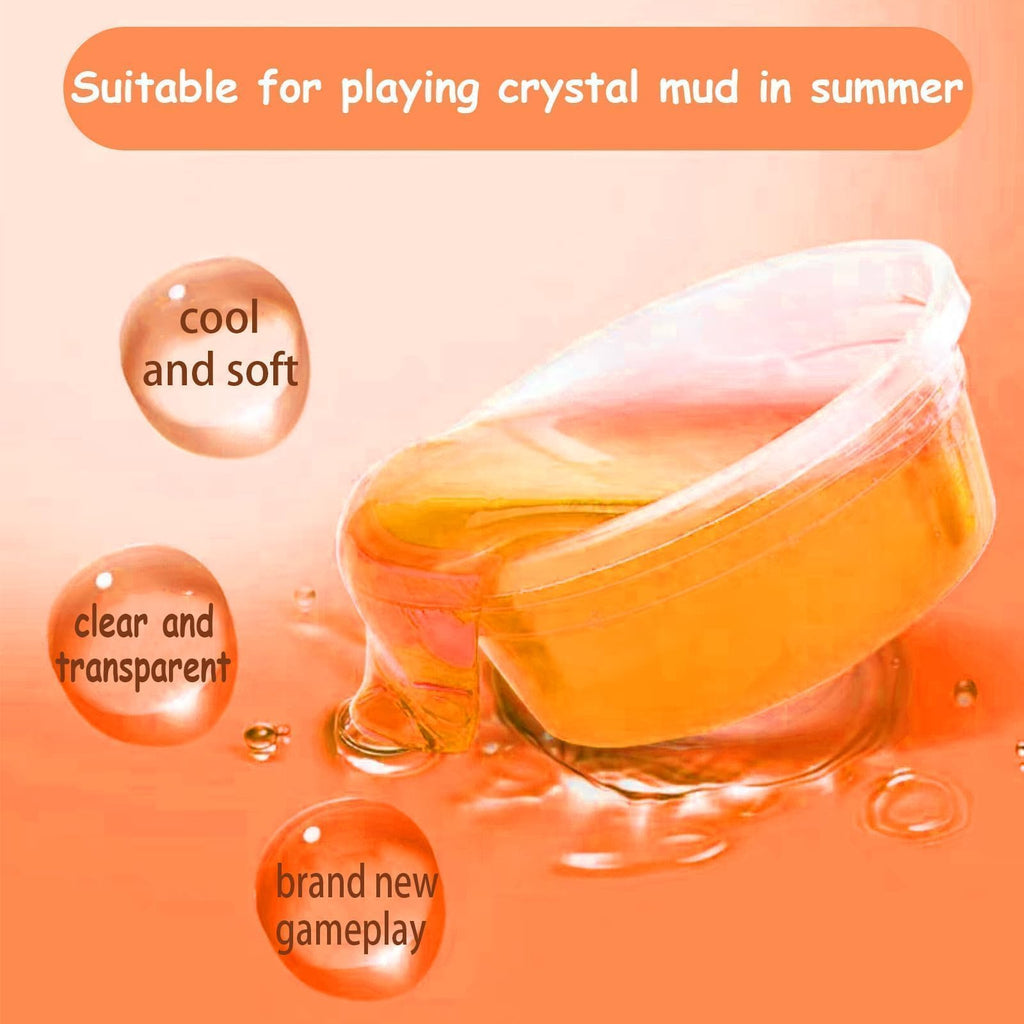 Peceluv 8 Pack Clear Crystal Slime Kit - Jelly Cube Crunchy Slime with Charms for Kids Stress Relief