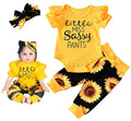Pedolltree 22 Inch Reborn Doll Clothes - Yellow Sunflower Outfit 3-Piece Set for 22-23 Inch Baby Dolls